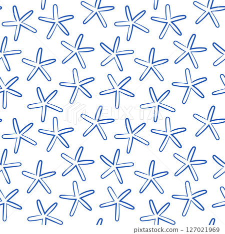 A beautifully designed seamless background featuring a captivating Blue Starfish pattern A beautifully designed seamless background featuring a captivating Blue Starfish pattern 127021969