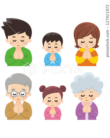 家人閉眼祈禱 127021972