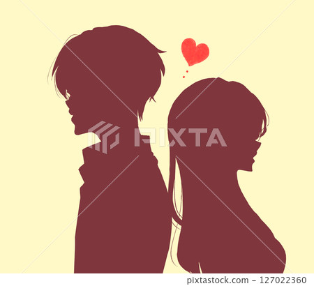 Back to back man and woman, love, distance, silhouette 127022360
