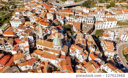Vietri sul Mare with Colorful Rooftops and Dome Vietri sul Mare with Colorful Rooftops and Dome 127022668