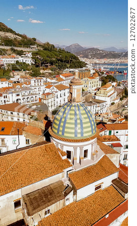 Vietri sul Mare with Colorful Rooftops and Dome 127022677