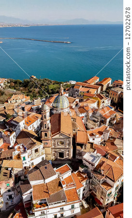 Vietri sul Mare with Colorful Rooftops and Dome 127022678