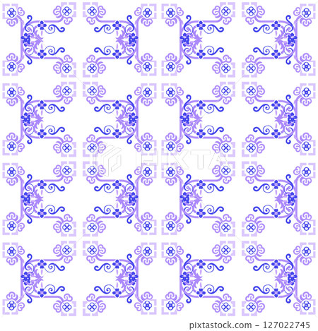 seamless pattern with abstract flowers seamless pattern with abstract flowers 127022745