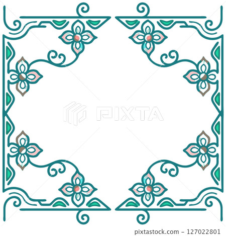 seamless pattern with abstract flowers 127022801