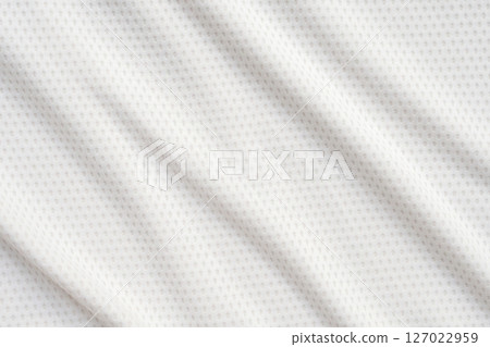 White sports clothing fabric football shirt jersey texture abstract background 127022959