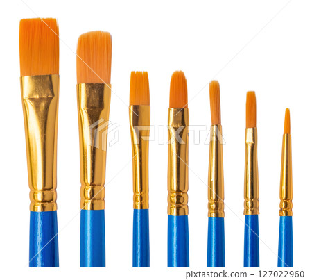 artistic paint brush set isolated on white background 127022960