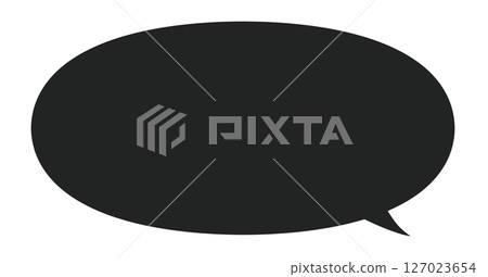 Vector speech bubble single illustration black and white right left Simple speech bubble. 127023654