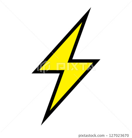 Lightning bolt simple flat illustration white background 127023670