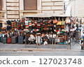 Rome cityscape and bag shop 127023748