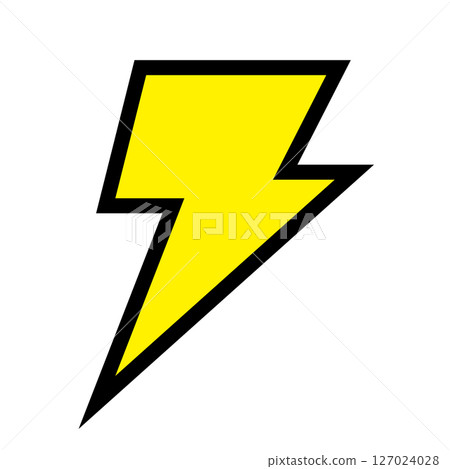 Lightning bolt simple flat illustration white background 127024028