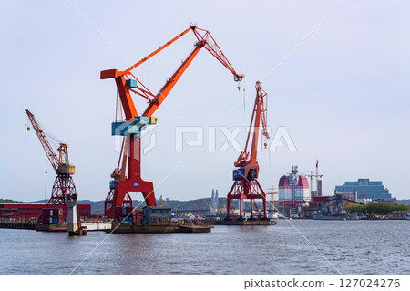Gothenburg city skyline with Gota river on sunny day, Sweden 127024276