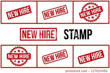 New Hire Rubber Stamp Set Vector 127024480