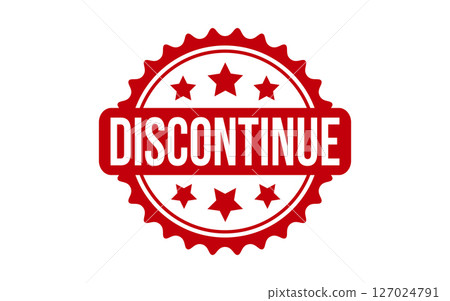 Discontinue rubber grunge stamp seal vector 127024791