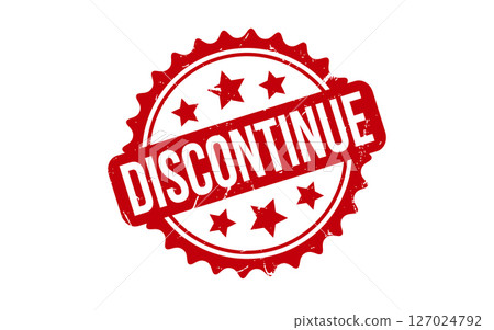 Red Discontinue Rubber Stamp Seal Vector 127024792