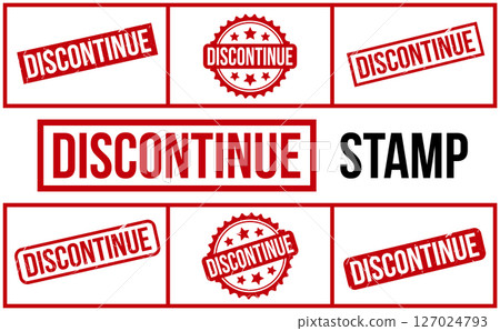 Discontinue rubber grunge stamp set vector 127024793