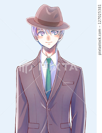 Man in suit and hat 127025381
