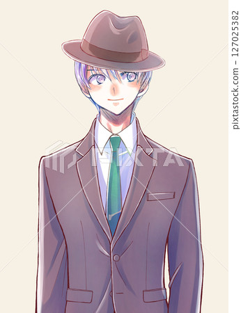 Man in suit and hat 127025382