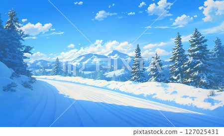 未清理的瀝青路風景,動漫風格 未清理的瀝青路風景,動漫風格 127025431