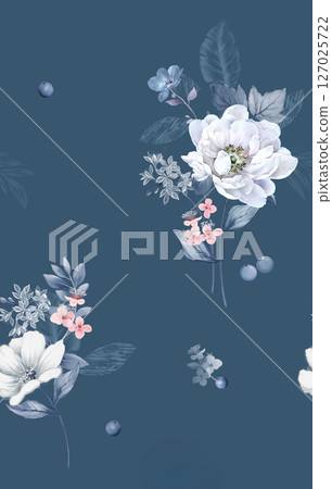 Delicate Floral Pattern Collection for Creative Crafts 127025722
