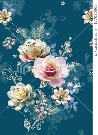 Graceful Floral Pattern Compilation for Home Decor 127026006