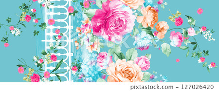 Stylish Flower Pattern Series for Creative Spaces 127026420