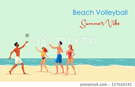 Beach Volleyball Fun 127026542