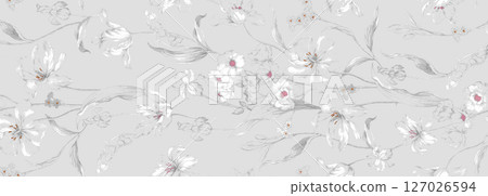 Serene Botanical Pattern Collection for Calming Decor 127026594