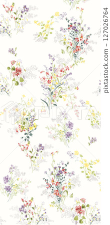 Handpainted Watercolor Floral Pattern Collection 127026764