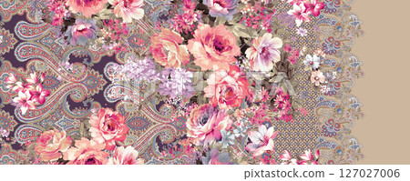 Artistic Watercolor Flower Motif Assortment 127027006