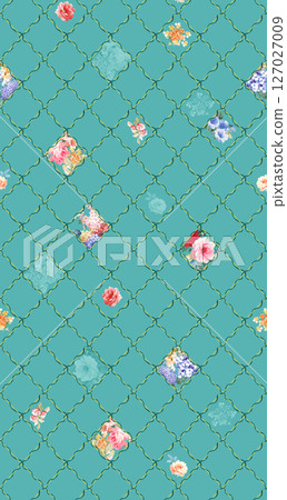 Artistic Watercolor Flower Motif Assortment 127027009