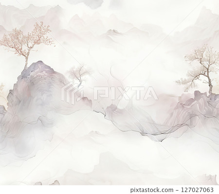 Whimsical Handdrawn Watercolor Floral Designs 127027063