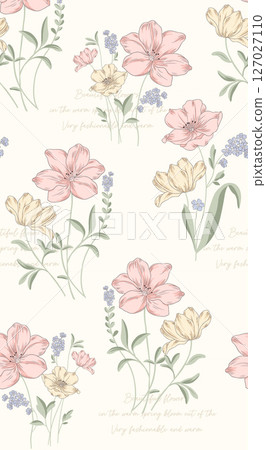 Whimsical Handdrawn Watercolor Floral Designs 127027110