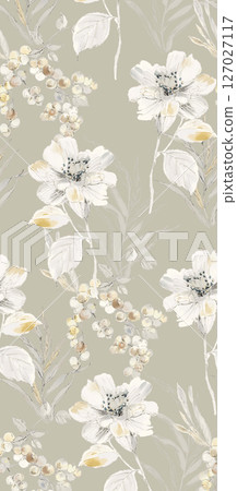 Whimsical Handdrawn Watercolor Floral Designs 127027117