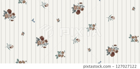 Whimsical Handdrawn Watercolor Floral Designs 127027122