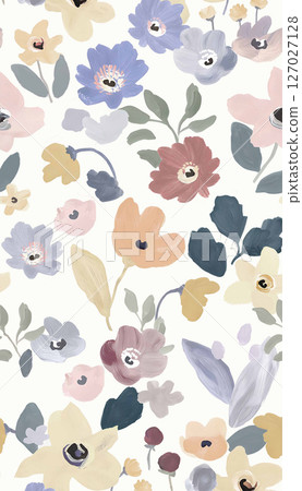 Whimsical Handdrawn Watercolor Floral Designs 127027128