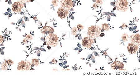 Whimsical Handdrawn Watercolor Floral Designs 127027151