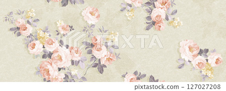 Delicate Watercolor Flower Pattern Series 127027208