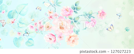 Delicate Watercolor Flower Pattern Series Delicate Watercolor Flower Pattern Series 127027223