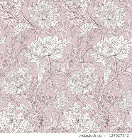 Delicate Watercolor Flower Pattern Series 127027242
