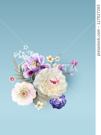 Delicate Watercolor Flower Pattern Series 127027265