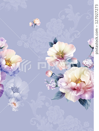 Delicate Watercolor Flower Pattern Series 127027273