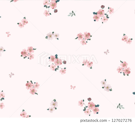 Delicate Watercolor Flower Pattern Series Delicate Watercolor Flower Pattern Series 127027276
