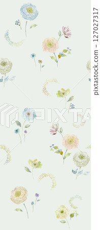 Charming Watercolor Floral Motif Collection 127027317