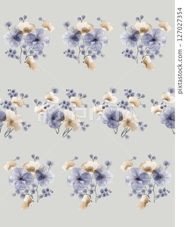 Charming Watercolor Floral Motif Collection 127027354