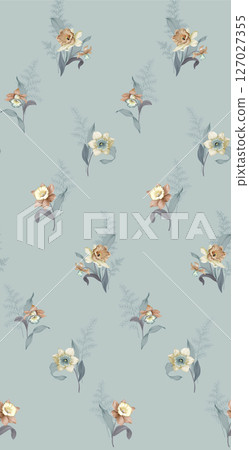 Charming Watercolor Floral Motif Collection 127027355