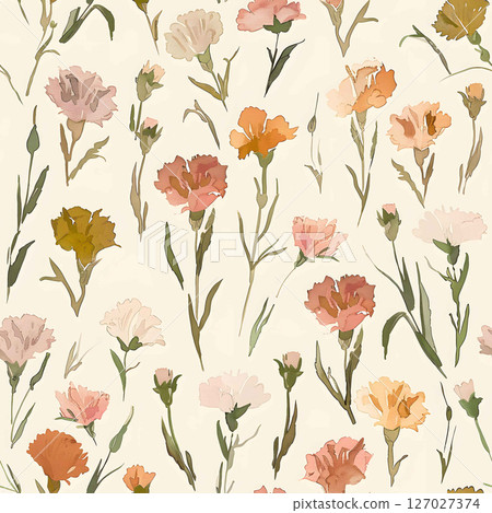 Charming Watercolor Floral Motif Collection 127027374