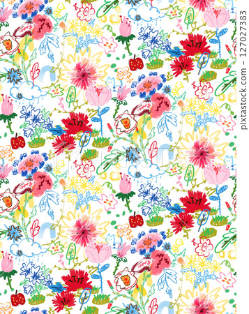 Charming Watercolor Floral Motif Collection 127027383