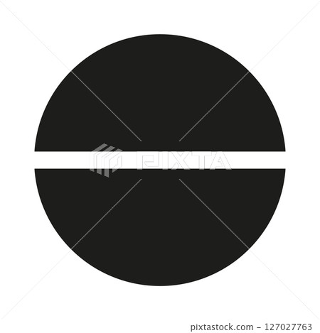Pie chart template. Segmented chart. Sectors divide the circle on two equal parts. Simple black graphics. Pizza chart. Segments flat infographic. Diagram 2 wheel parts. Pie chart template. Segmented chart. Sectors divide the circle on two equal parts. Simple black graphics. Pizza chart. Segments flat infographic. Diagram 2 wheel parts. 127027763