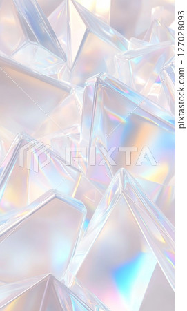 Abstract crystalline background with pastel holographic reflections 127028093