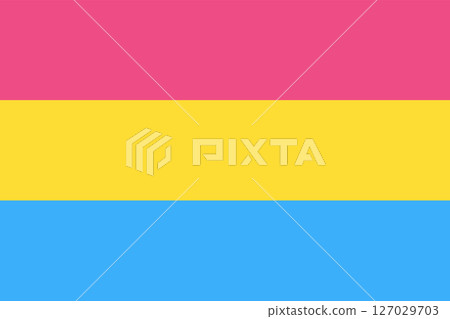 Flag of Pansexual Pride, background, icon, symbol. 127029703